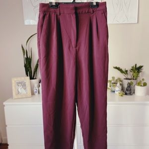 DYNAMITE Burgundy Tapered Straight Leg Dress Pants